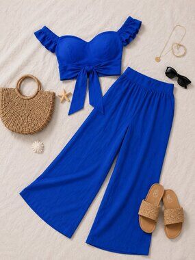 💙 Royal Blue Linen Two Piece Set 💙